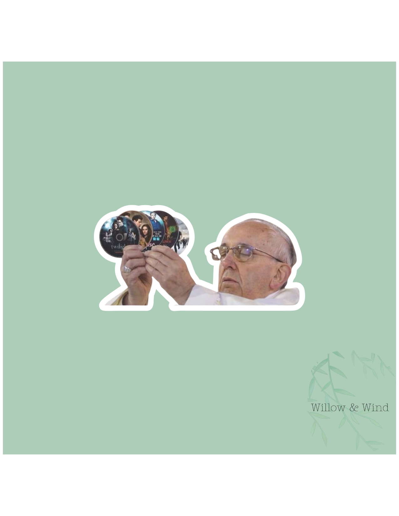 Pope With Twilight - Twilight Sticker