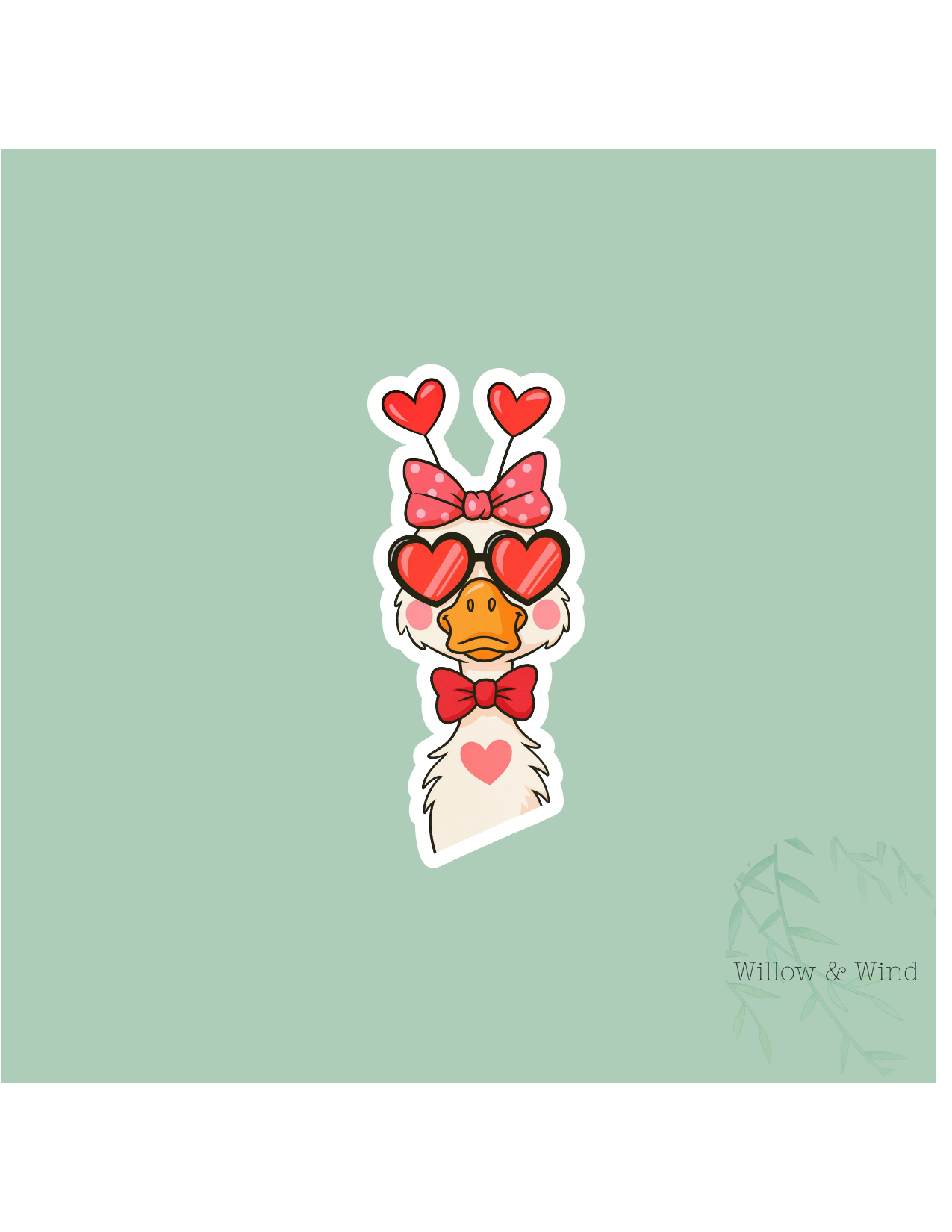 Valentine's Goose - Valentines Sticker