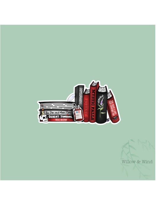 Vampire Diaries Bookstack - Bookish Sticker