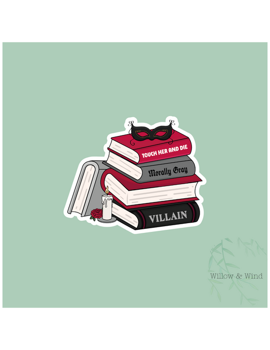 Villain Book Stack - Bookish Sticker