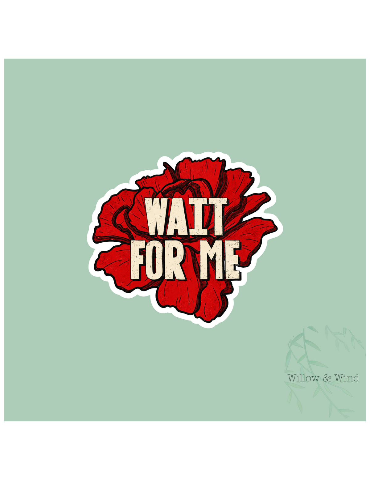 Wait For Me Carnation Hadestown Greek Mythology Sticker