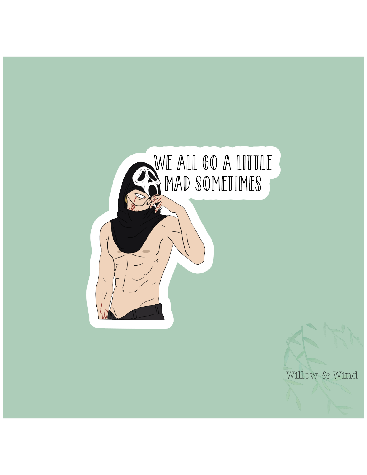 Go A Little Mad Gothic Sticker