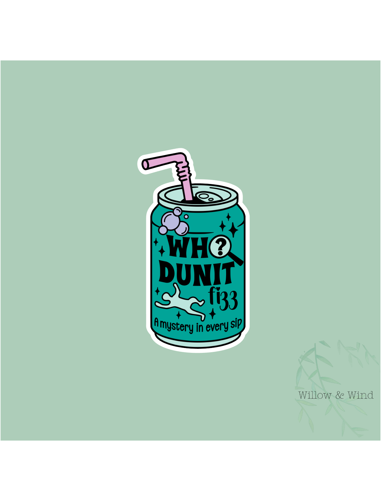 Who Dun It Fizz - Bookish Sticker
