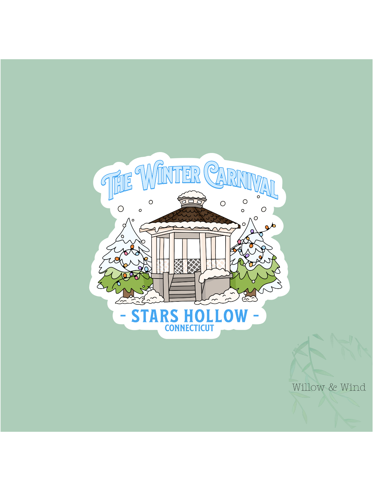 Stars Hollow Winter Carnival Gazebo - Gilmore Girls Sticker