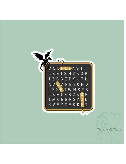Fly or Die Wordsearch - Fourth Wing Sticker
