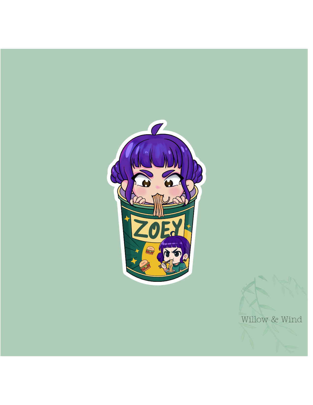 Zoey Ramen Cup  K-Pop Demon Hunters Sticker